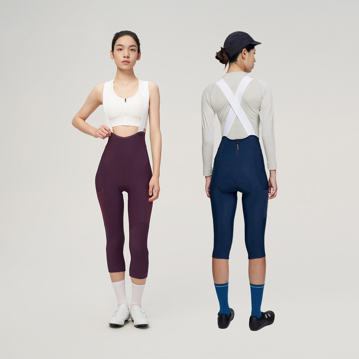 Mallas cortas con tirantes de forro polar técnico para mujer